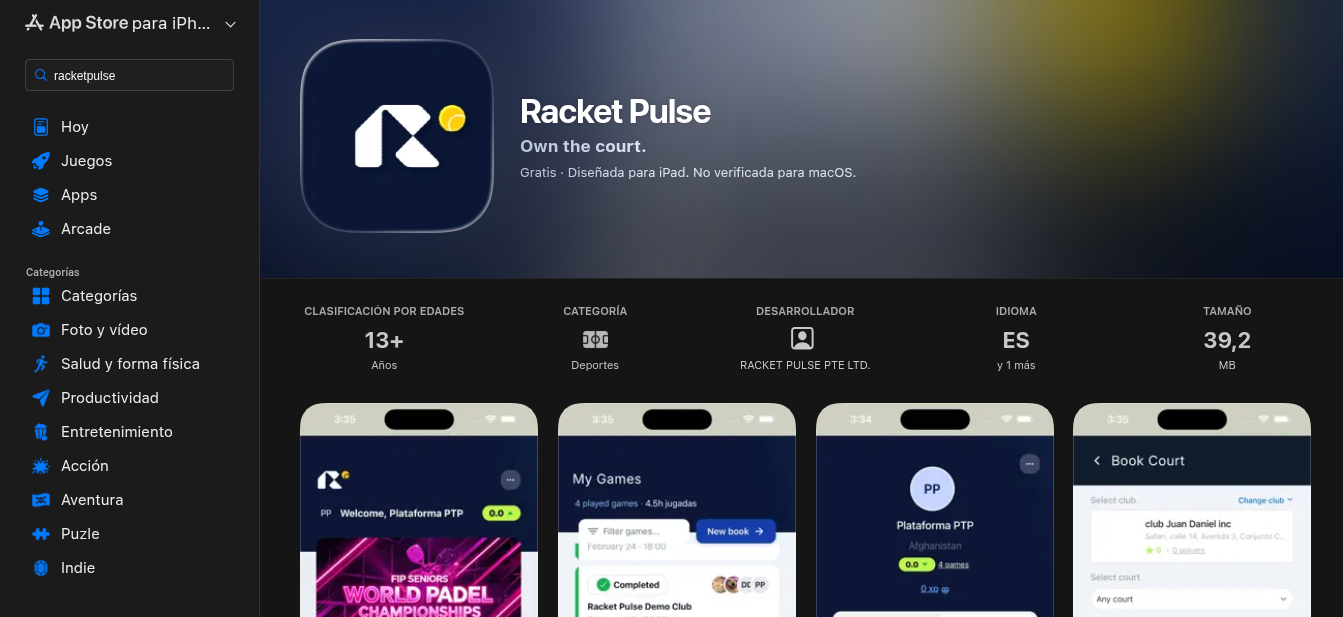 Racket Pulse iOS